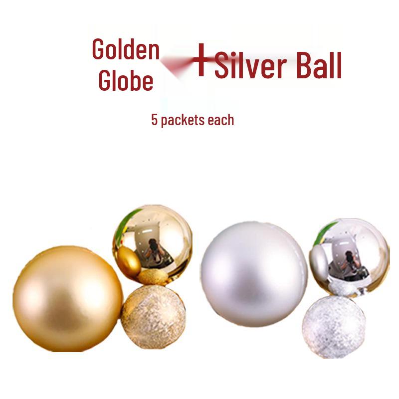 Festive Frosted Gold & Silver Ball Cake Decoration - Christmas & Birthday Iridescent Ornaments Topper