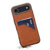 DENIOR For iPhone Air Case Dual Card Slots PU Leather+TPU+PC Phone Cover