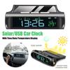Solar-/USB-Autouhr mit Temperaturanzeige Datum Auto-Armaturenbrettuhr für LKW Büro Haus und Outdoor-Camping