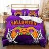 Pumpkin Lantern Halloween Ghost Witch Black Cat Doona Duvet Quilt Cover Bed Set