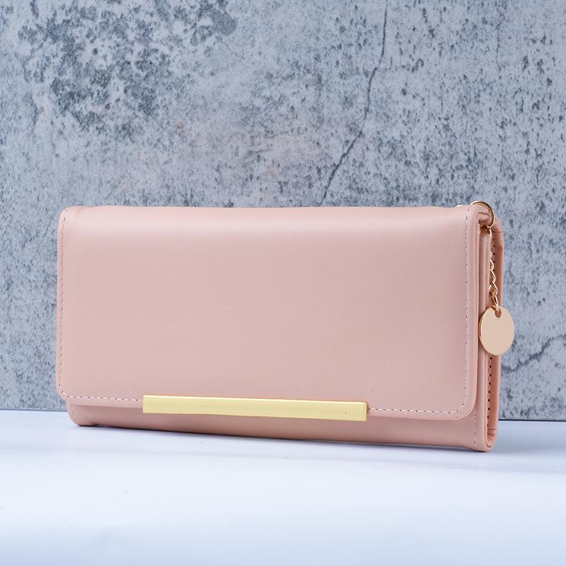 Women's Bifold Wallet: Versatile Long Design with Card Slots, Coin Purse, Japanese & Korean Style, Solid Color