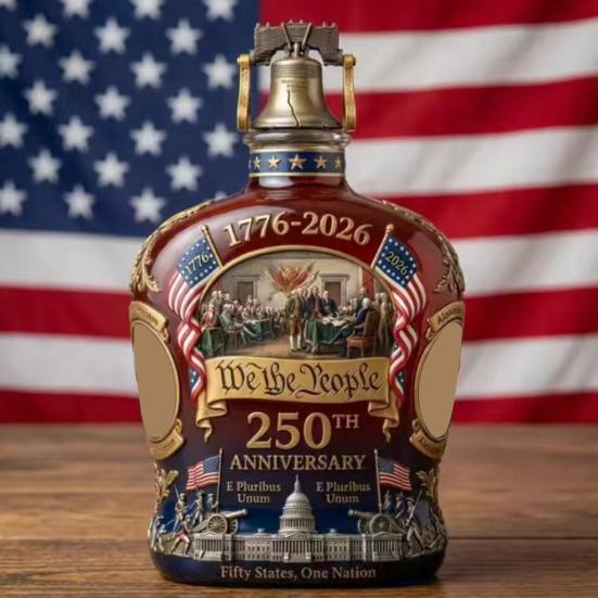 250. výročí Whiskey karafa Láhev USA. Sklenice na whiskey k 250. výročí Dárek ke Dni otců pro lihoviny Bourbon Víno