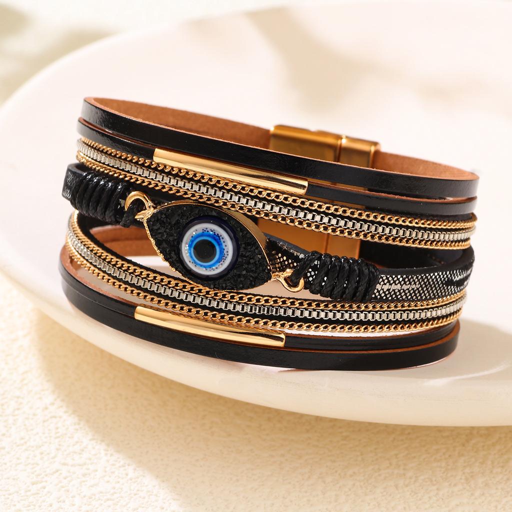 JMXD-Bohemian Bracelet Devil's Eye Diamond Leather Bracelet