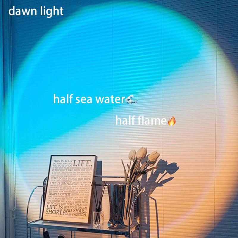 

USB Rechargeable Desk Lamp The Sun Never Sets Rainbow Projection Sunset Lamp Internet Celebrity Background Atmosphere Light