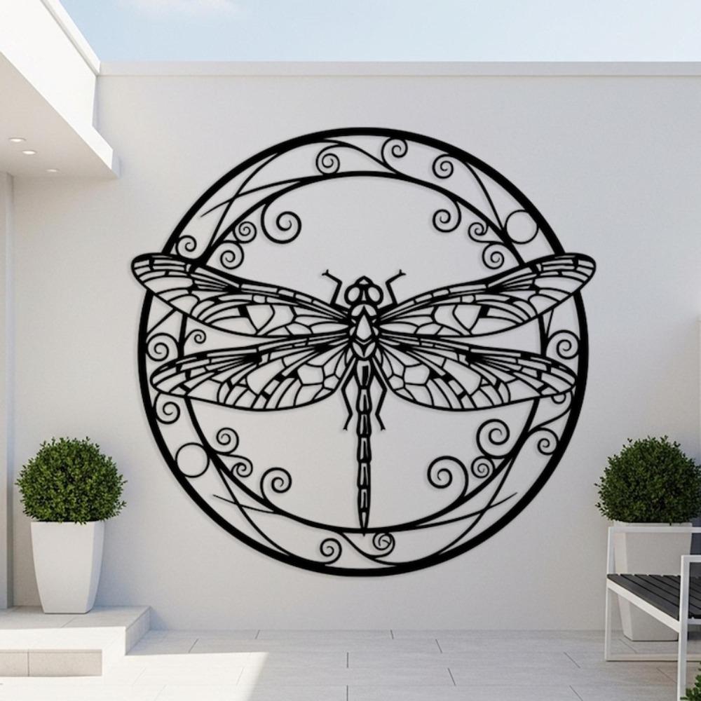 Large Metal Dragonfly Wall Art, Intricate Garden Sculpture, Nature Insect Decor for Outdoor, Big Hanging Sign, Gift for Nature Lover