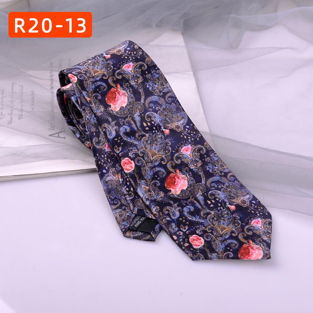 Retro Hong Kong Tie: Literary Casual Style with Animal & Floral Patterns for Men & Women