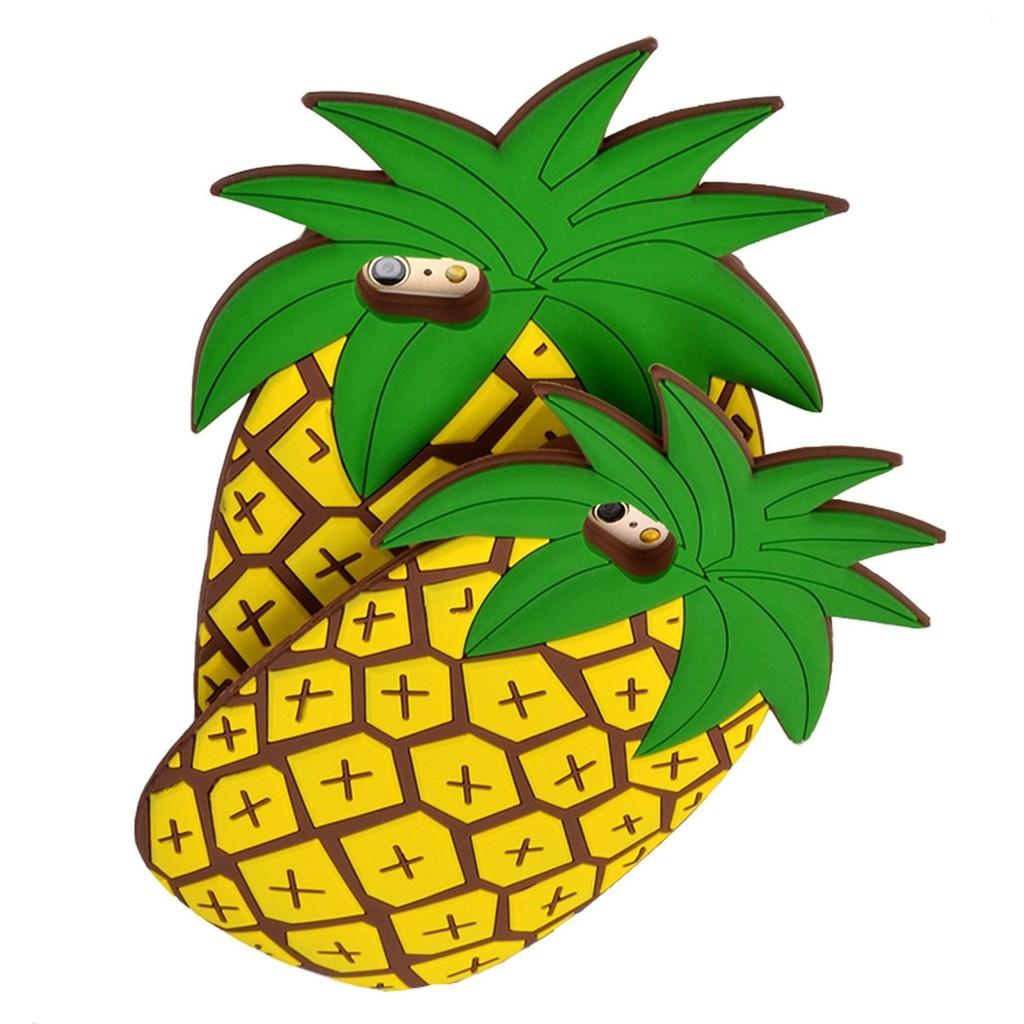 Iphone For Apple Silicone Rubber Slot Shaped Pineapple Cactus Protective Cover