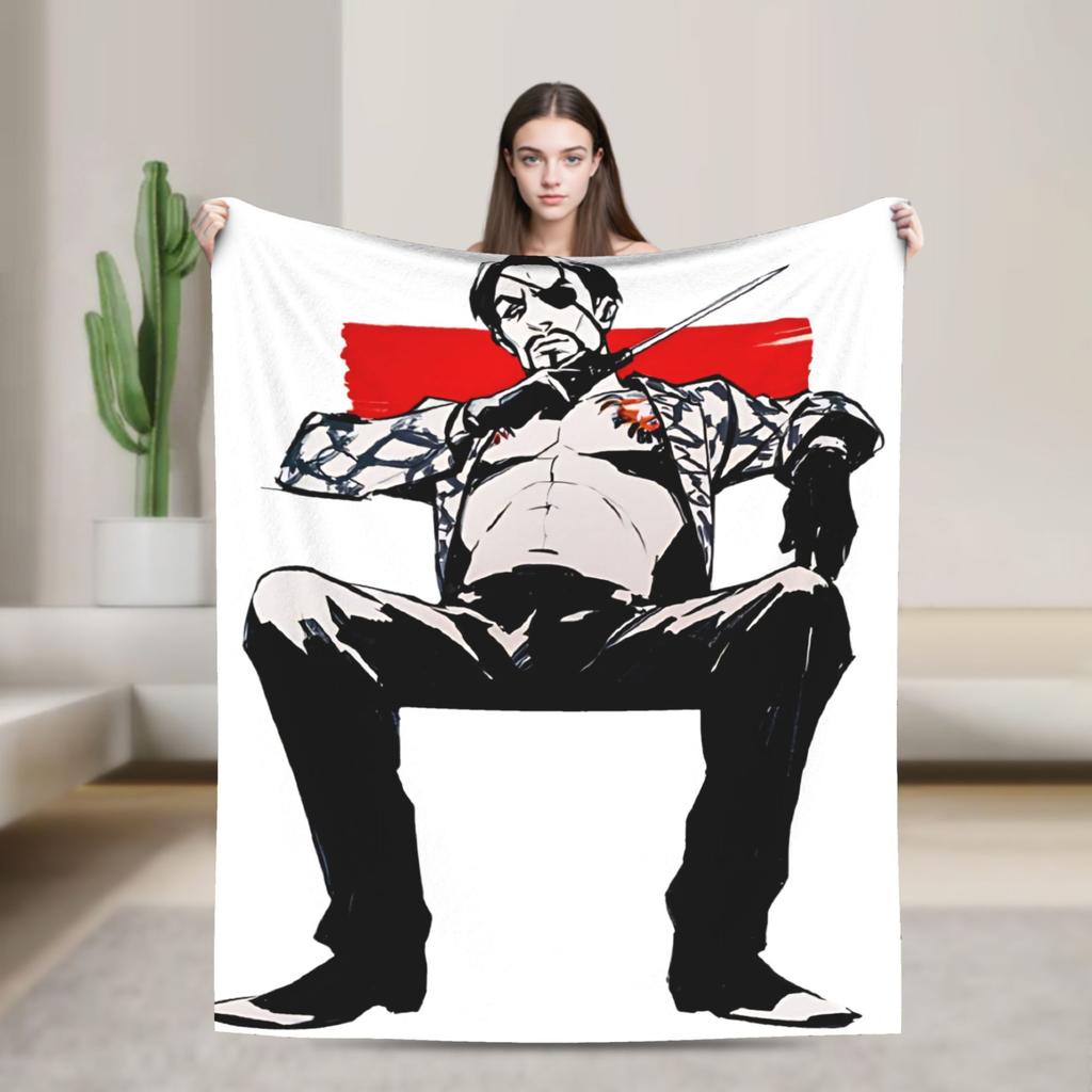 Yakuza Ichiban Blanket Flannel Decoration Like a Dragon Game Multifunction Warm Throw Blanket for Bed Travel Bedspreads