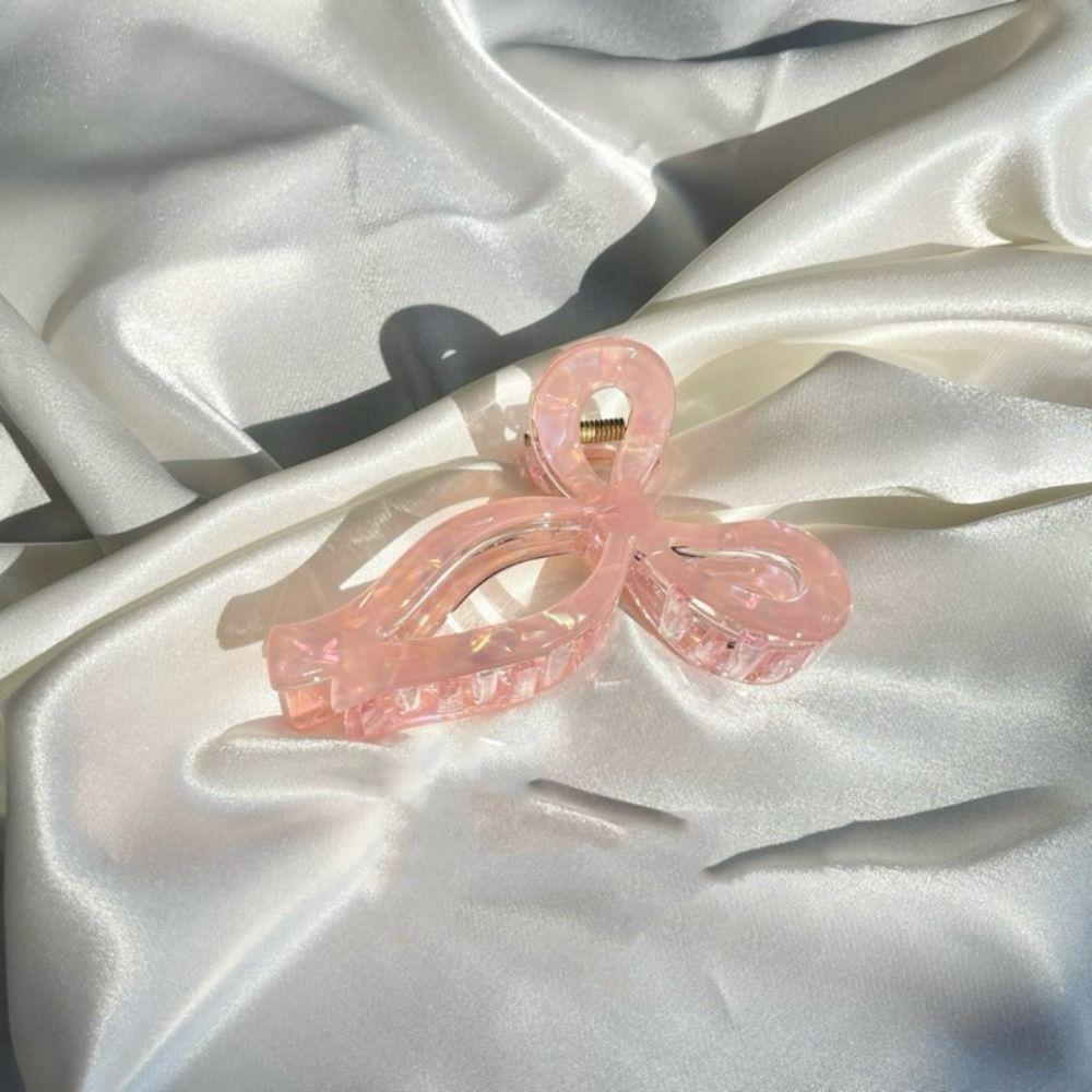 Colorful Acetate Grab Clip Korean Style Large Shark Clip Elegant Bow Hair Claw  Ladies