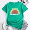 Summer YOU ARE MY SUNSHINE Rainbow Printed Cotton Loose Round Neck Women's Short Sleeved T-Shirts Women’s