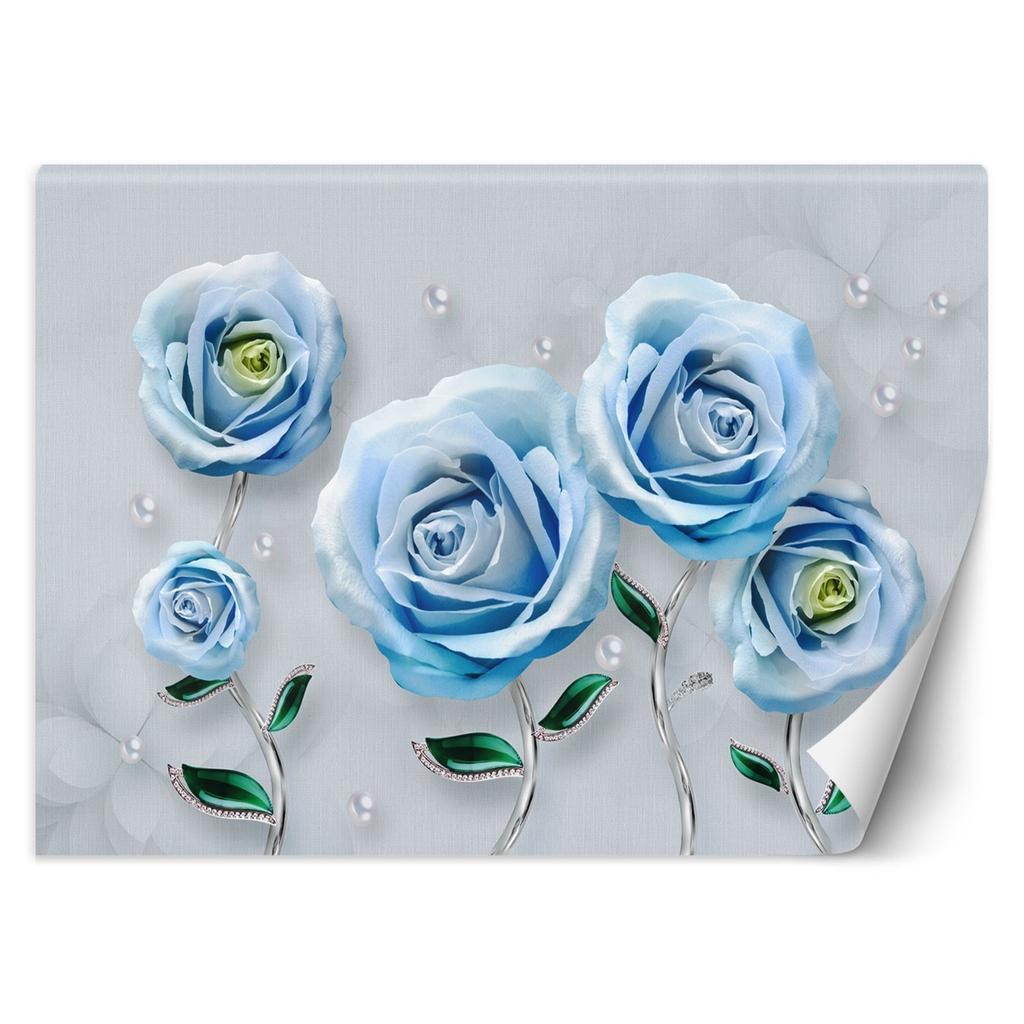 Wallpaper Blue Roses Flowers 3D