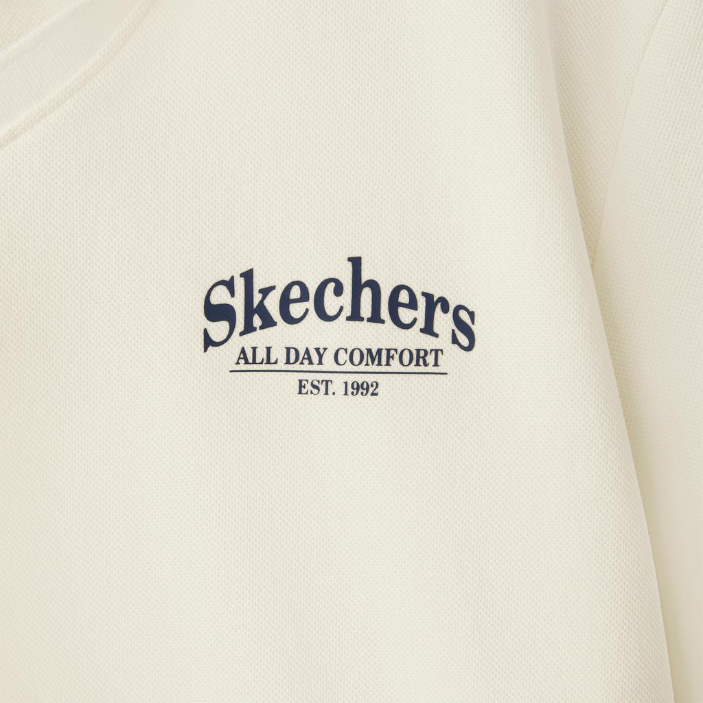 Skechers Solid Color V-Neck Short Sleeve Polo Shirt Women Tops L226W141-0074