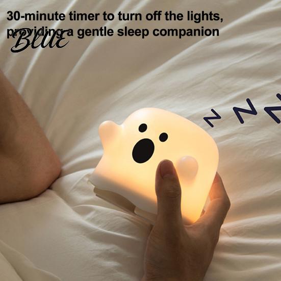 Funny Cartoon Atmosphere Lamp Ghost Night Light Touch Control Dimmable Bedside Lamp USB Rechargeable Squishy Ambient Travel Friendly Light