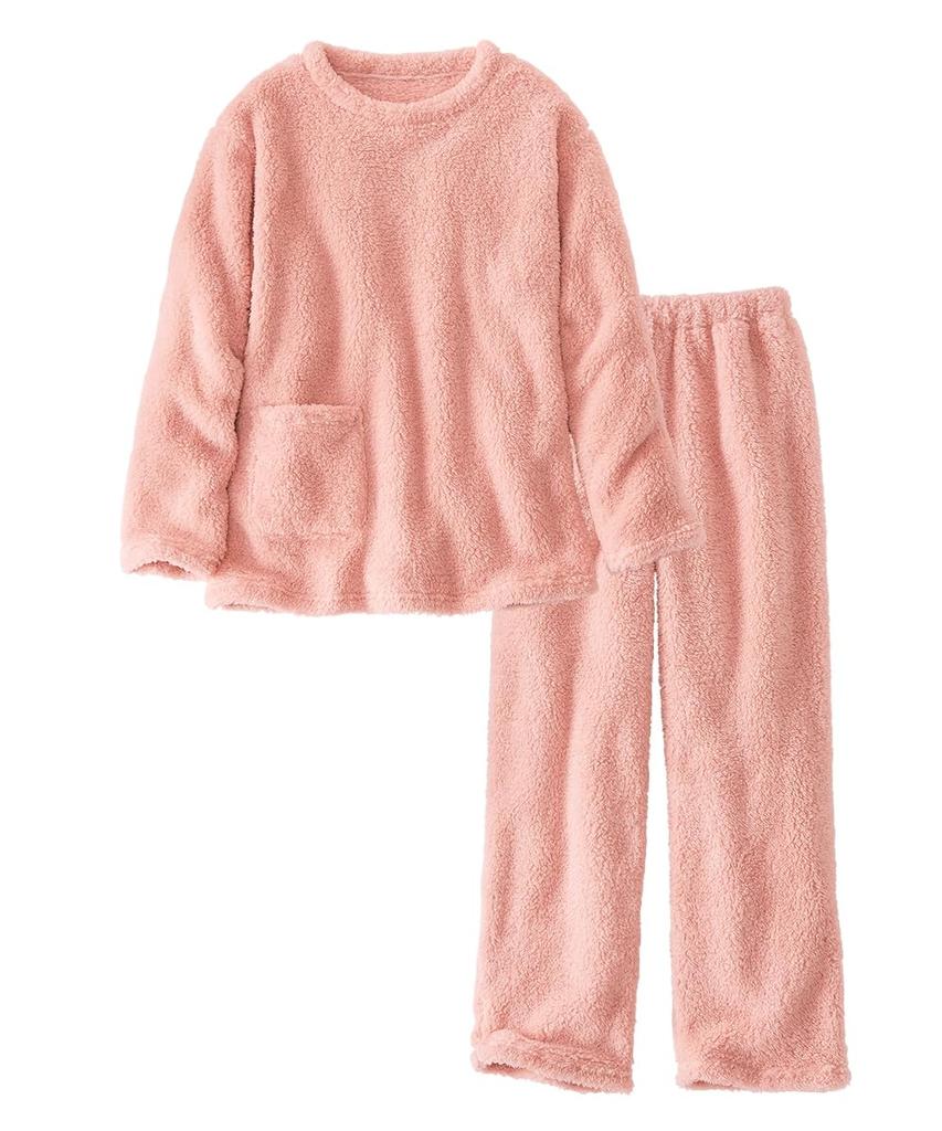 Nissen Fluffy Pajama and Loungewear Size 3L Women's Sheepskin-Style Set, Pink,