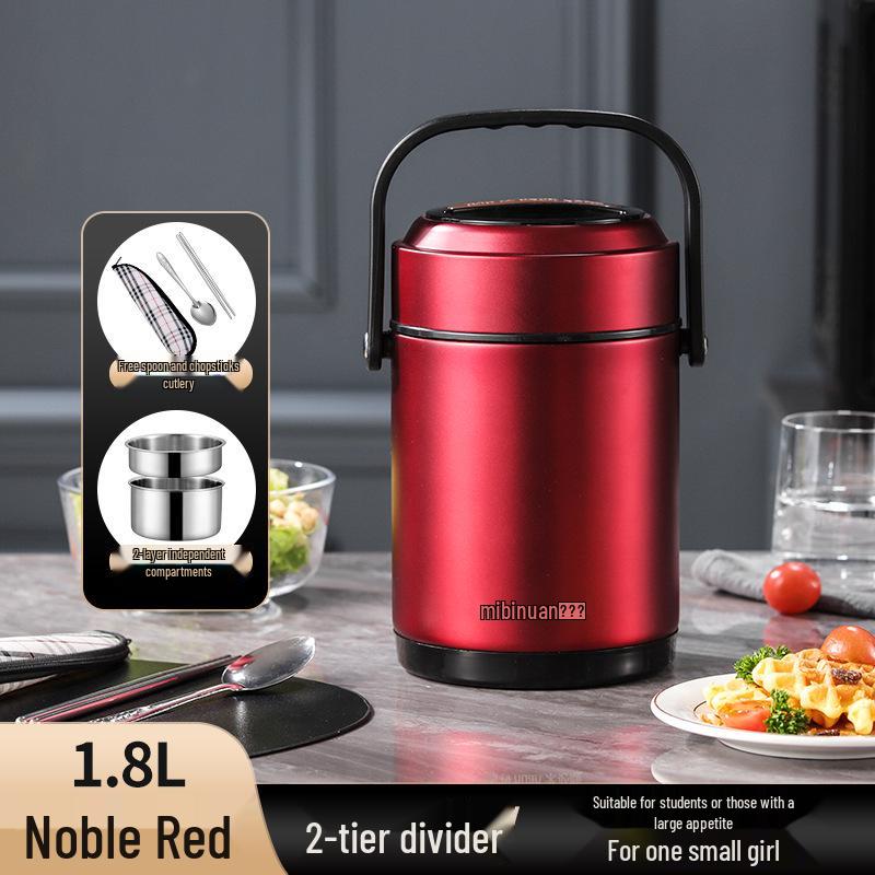 Winter Stainless Steel Insulated Multi-layer Lunch Box - Portable, Large Capacity, Keeps Food Hot for 24 Hours, Perfect for Home or Office.