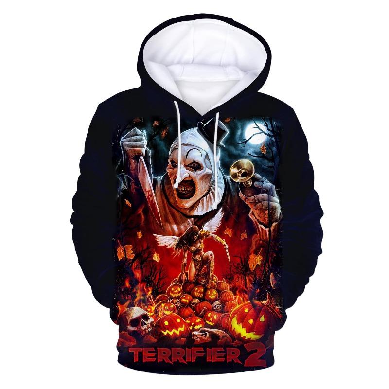 Horror Movie Terrifier 3D Print Hoodies Men Women Casual Streetwear Fashion Hoodie Sweatshirts Pullovers Tracksuits Man Clothing