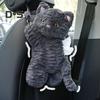 Plush Tissue Box Dispenser Zipper Closure Cartoon Cat Shaped Easy To Install Cute Tissue Box Car Hanging Tissue Organizer