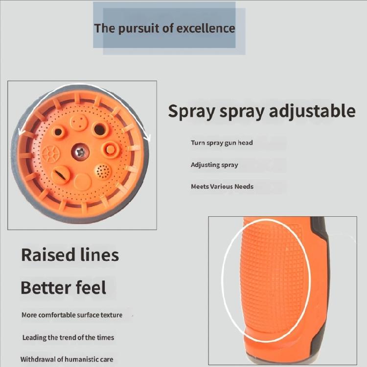 Hose Water Sprayer Adjustable Car Washer 8 Sprayer Pattern Sprayer Portable High Pressure Sprinkler Nozzle Garden Water