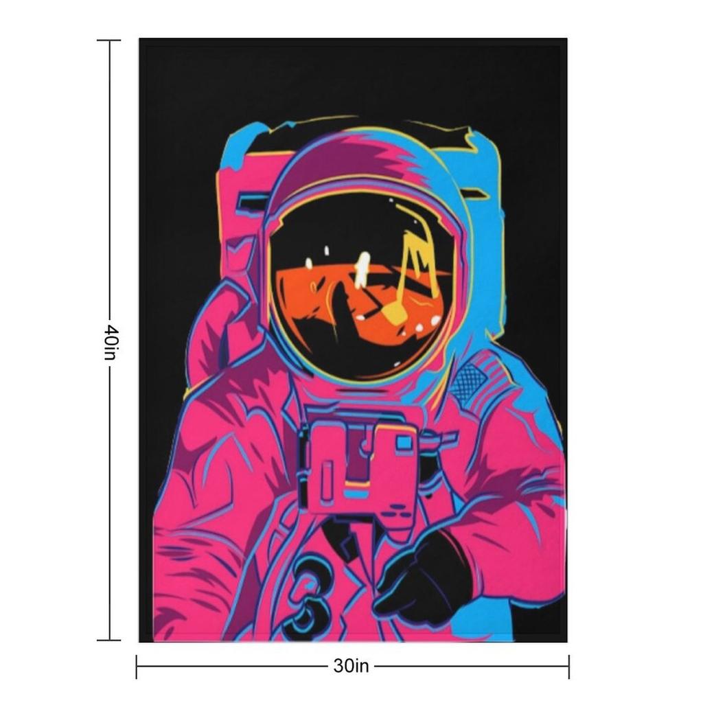 Trippy Rainbow Astronaut Throw Blanket Warm Winter Retros Blankets For Sofas Blankets Sofas Of Decoration Blankets