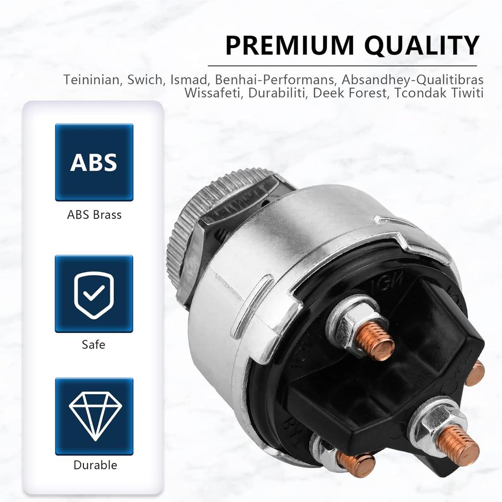 Dustproof 4 Position Ignition Switch 12V with Key ACC OFF IGN Start Fit Car Truck Tractor Forklift Trailer