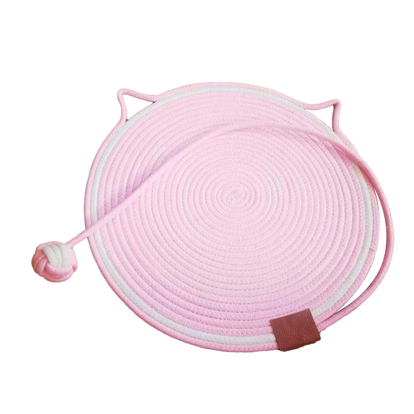 

Хлопковая нить Коврик для кошки Ручная работа Мультяшный Милый Удобный Защищенный от царапин Когтеточка для кошки с мячом красный