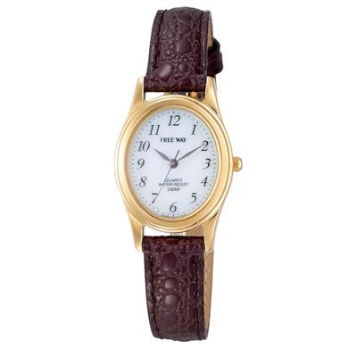 Analog Solar Waterproof Leather Strap Watch White X Brown [Citizen Q&Q] AA95-9917 Women's