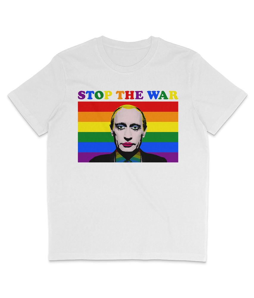 

Putin - STOP THE WAR - Flag - Organic T-Shirt - Ukraine - LGBTQ - Russia 4XL
