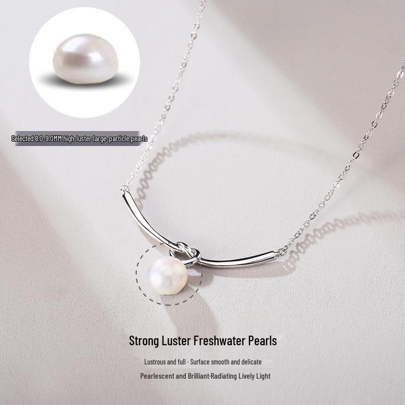 Elegant Heart-shaped Freshwater Pearl Necklace for Women with S925 Sterling Silver Pendant, Ideal for Qixi Festival.