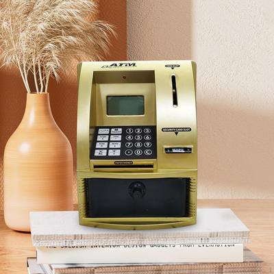 Bankomatas taupyklė pinigų taupymui su kortele, slaptažodžiu, atpažinimu elektroninė nuo 3 metų