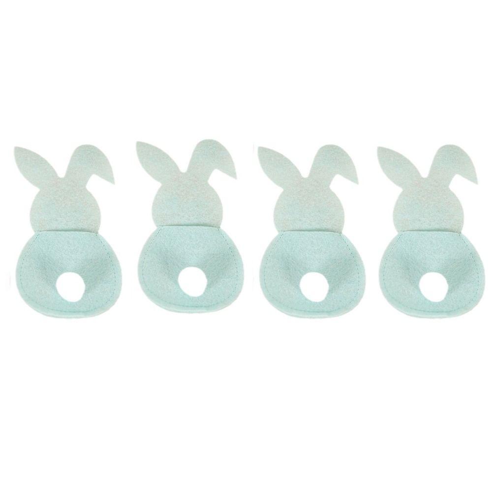 4pcs Rabbit Easter Fork Bag Reusable Cutlery Holder Bag Cute Easter Bunny Utensil Holder  Felt