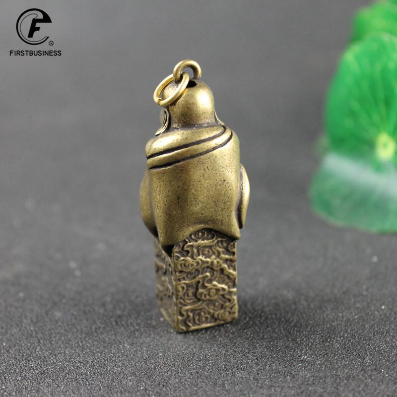 Copper Maitreya Buddha Statue Miniature Figurine Home Decoration Keychains Brass Casting Living Room Desk Feng Shui Decor Craft