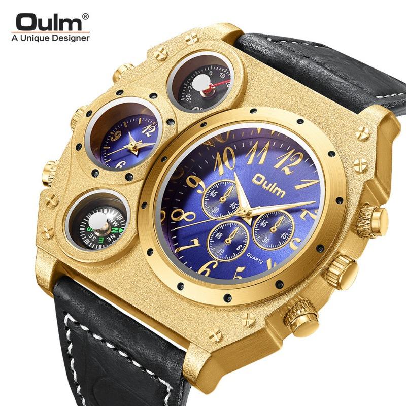 New Large Dial Multi-Time Zone Men's Watch Quartz Watch Men's Watch Personalized Casual Compass Watch