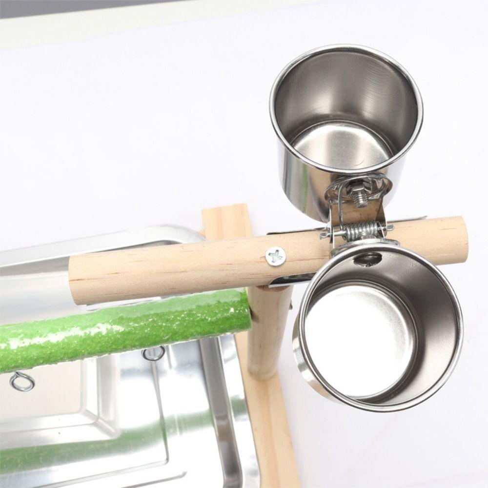 2in1 Vogelfutterspender Doppelbecher Abnehmbarer Papageienwasser-Fressnapf Vogelkäfigzubehör