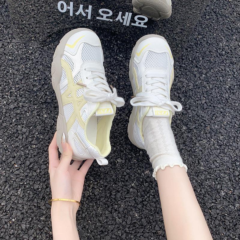 Dexun Shoes Casual Shoes Women's Summer 2025 New Single Net Breathable Sports Casual Comfortable Versatile Platform Single Shoes