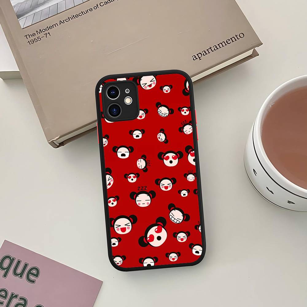 Cartoon Cute Pucca Silicone Case For IPhone 16 15 14 13 12 11 Pro Max Plus X XS MAX Shockproof Matte Cover
