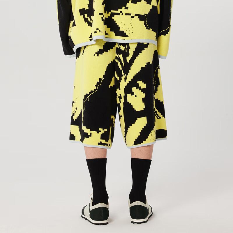 CROQUIS Men's 2023 Spring Color Block Jacquard Wide-Leg Shorts