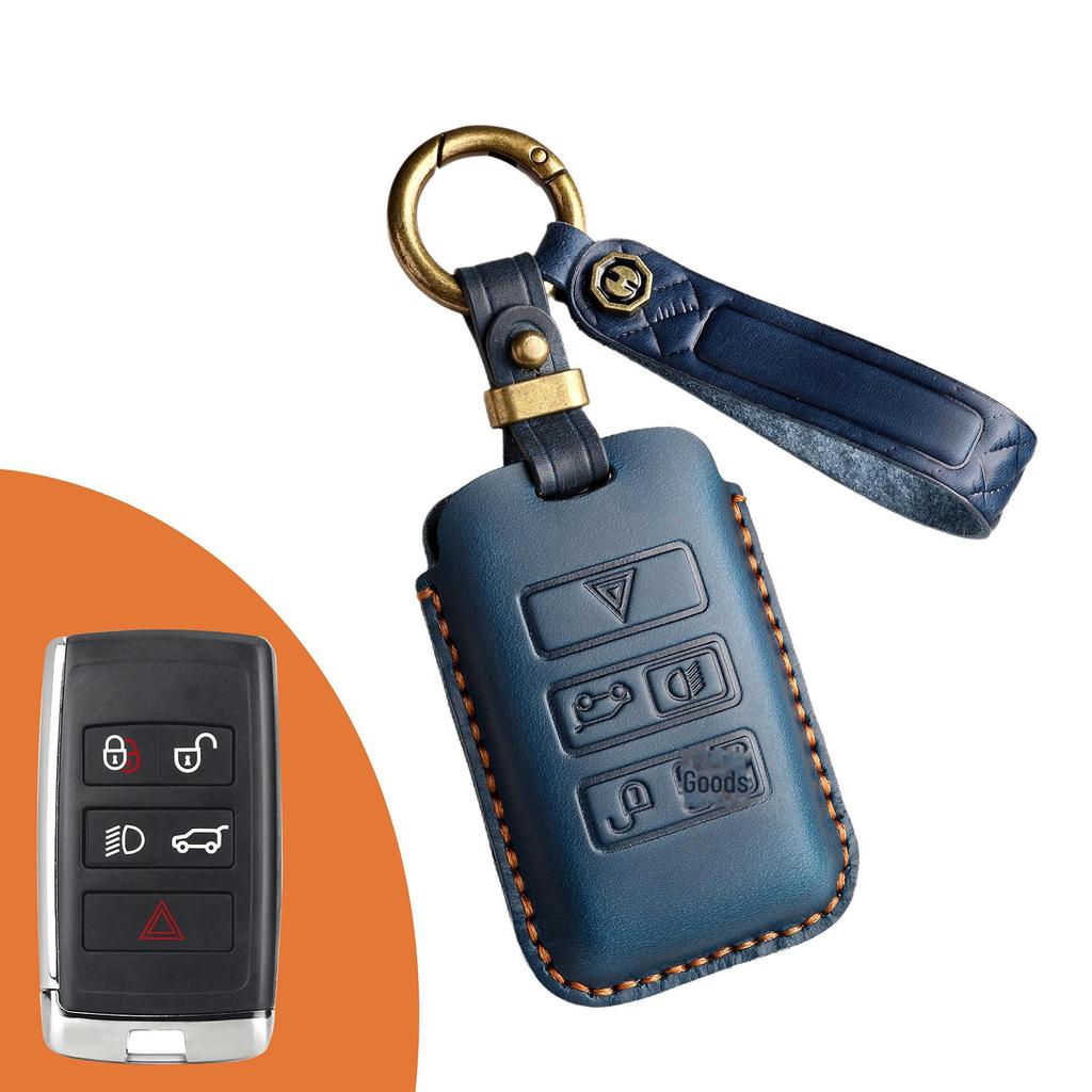 Handmade Vintage Leather Key Cover for Land Rover Range Rover Discovery 5 and Jaguar