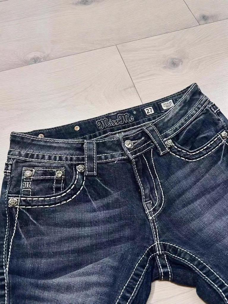 European American Slim Fit Elastic Denim Jeans - Autumn/Winter Retro Style