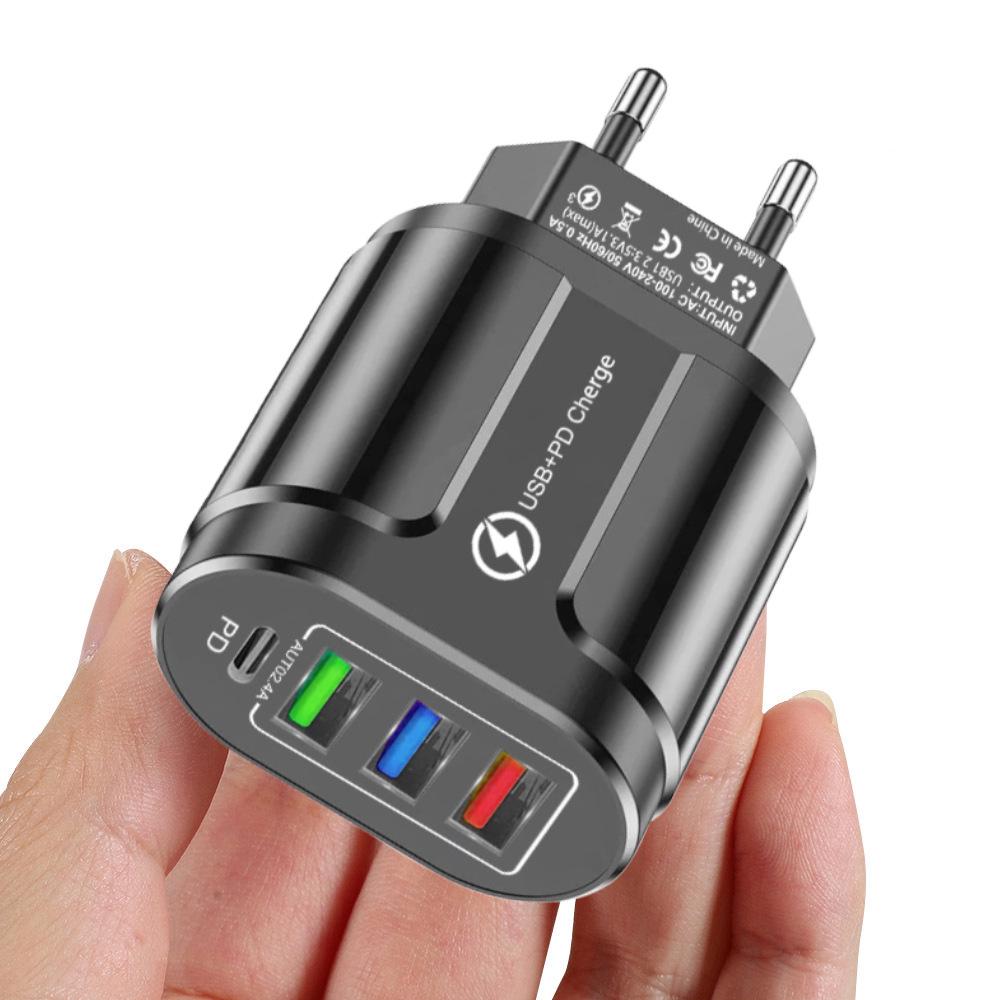 PD33W GaN QC3.0 Multi-Port EU Charger 9V/12V Fast Charging Adapter