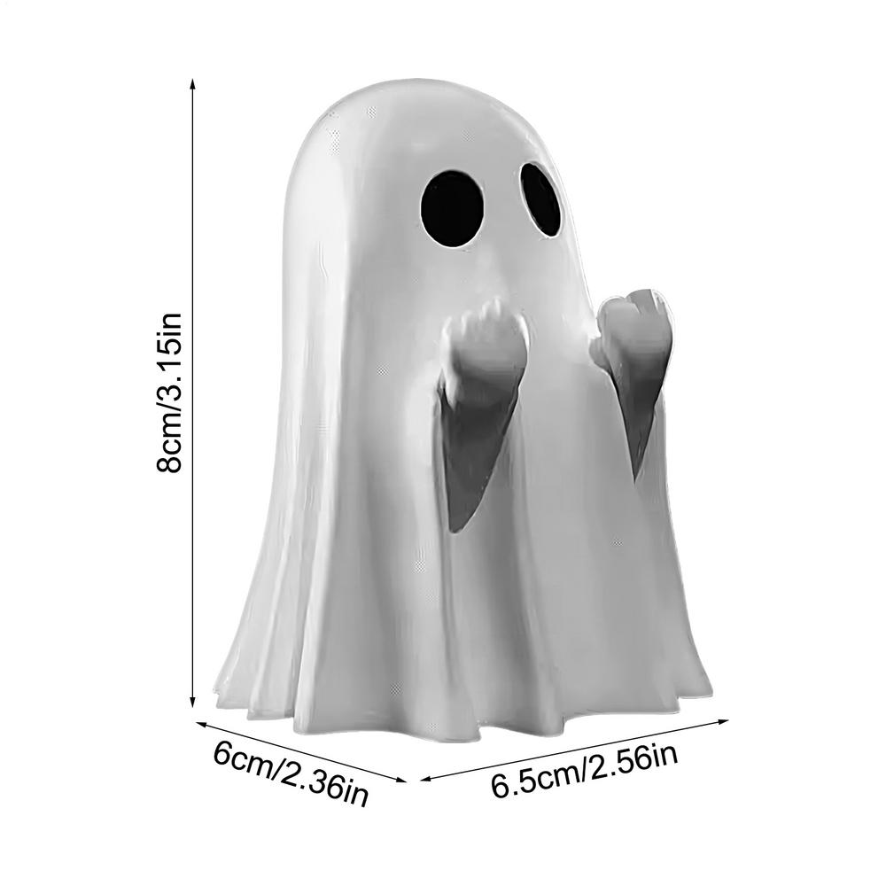 

Жутко милые статуэтки призраков на пальцах, Идеально подходят для внутреннего и крыльца Хэллоуинского декора для полки, дома, праздничного стола белый