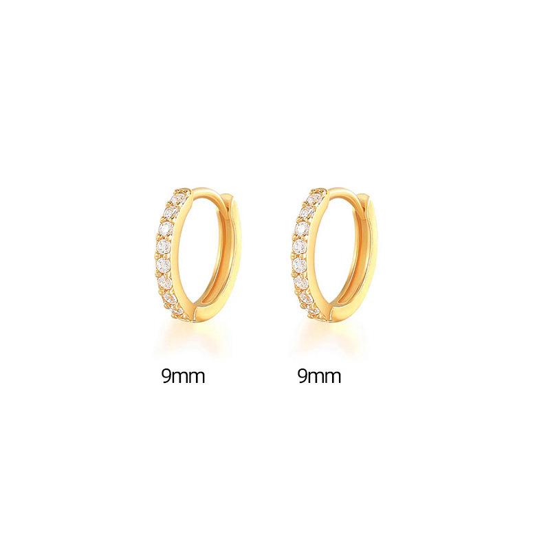 Cao Shi Korean Zircon Diamond Earrings - Simple, Fresh, Round Ear Buckle for Women