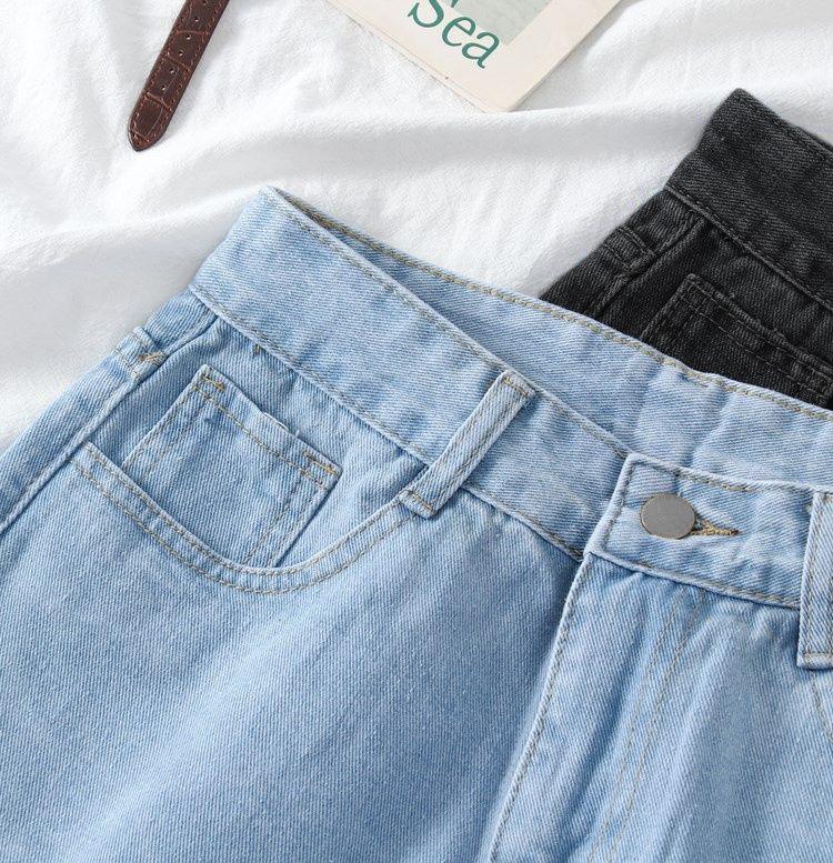 Damen 608 Weit geschnittene Jeans-Shorts: Hohe Taille, Figurschmeichelnde A-Linie, Perfekt für den Sommer 2022