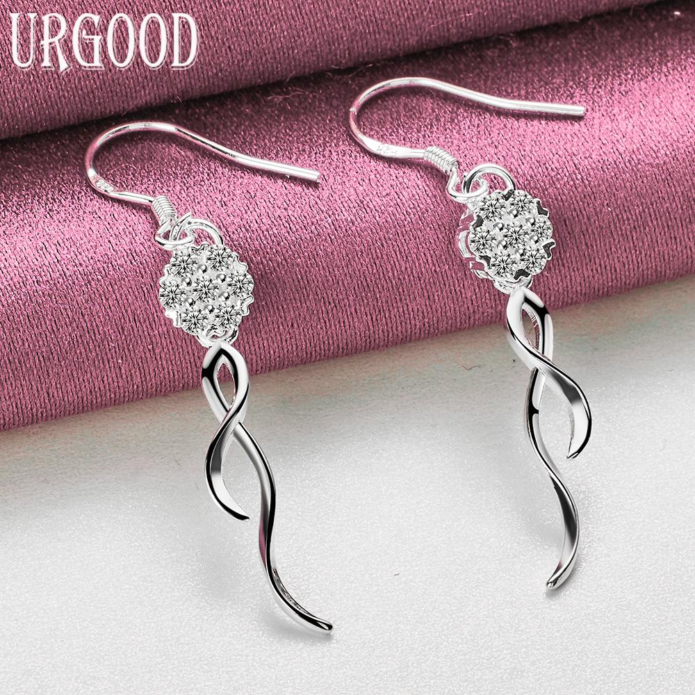 925 Sterling Silver Charm Pendant Earrings Wedding Jewelry
