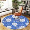 1pc Floral Pattern Round Chair mat Area Rug - Non-Slip, Floor Mat for Office, Bedroom, home decor Christmas Gift p0811199
