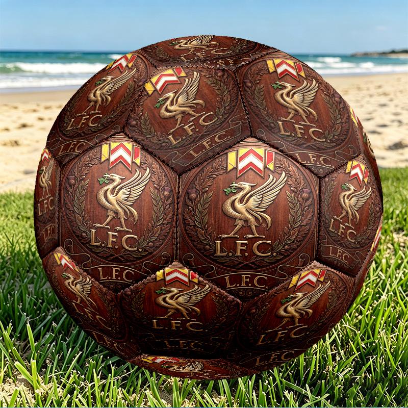 Liverpool Football Club Print Size 5 Soccer Ball, PU Wear Resistant Football for Match Training and Daily Practice, Birthday Gift for Soccer Fans