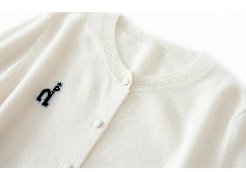 Embroidered Cashmere & Alpaca Cardigan - Women's Waist-Cinching Knitwear for Autumn/Winter