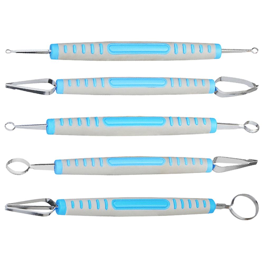 Erleben Sie glattes und präzises Schnitzen Stabiles Keramiktexturwerkzeug mit doppeltem Kopf ABS-Griff für bequemen Halt