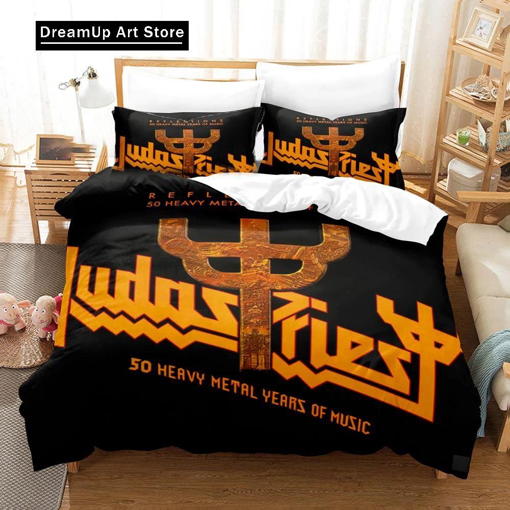 3D Print Judas Priest Bedding Set Boys Girls Twin Queen Size Duvet Cover Pillowcase Bed Kids Adult Fashion Home Textileextile