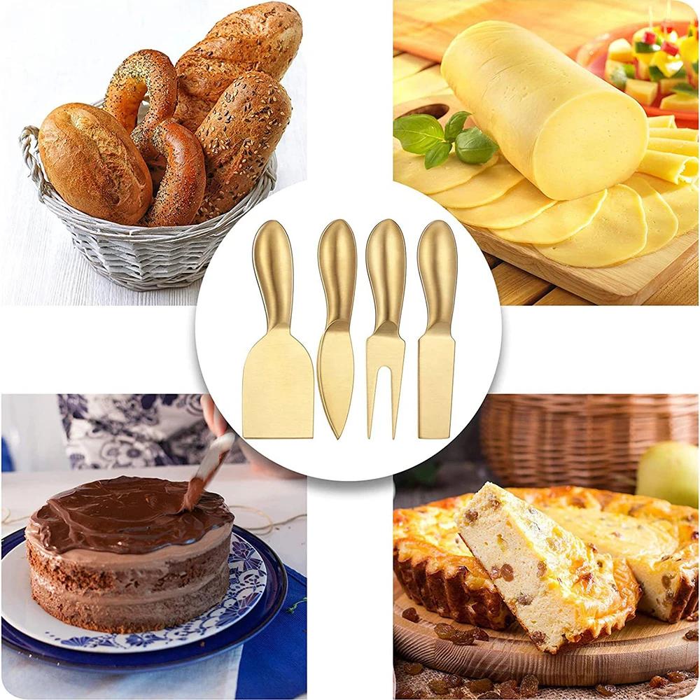 6Pcs Stainless Sttel Handle Cheese Knife Set Mini Cheese Knife Butter Knife Slicer Knife Pizza Cutter Baked Cheese Knife