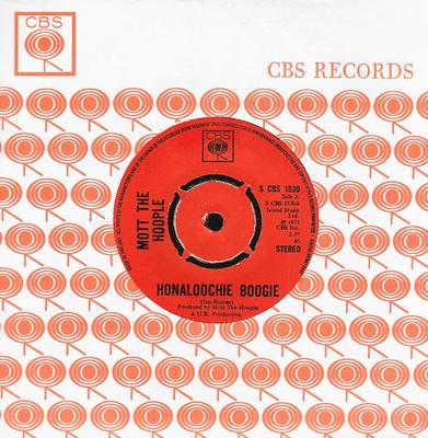 7inch Record MOTT THE HOOPLE - Honaloochie Boogie SCBS1530 CBS 1973 UK Rock Used